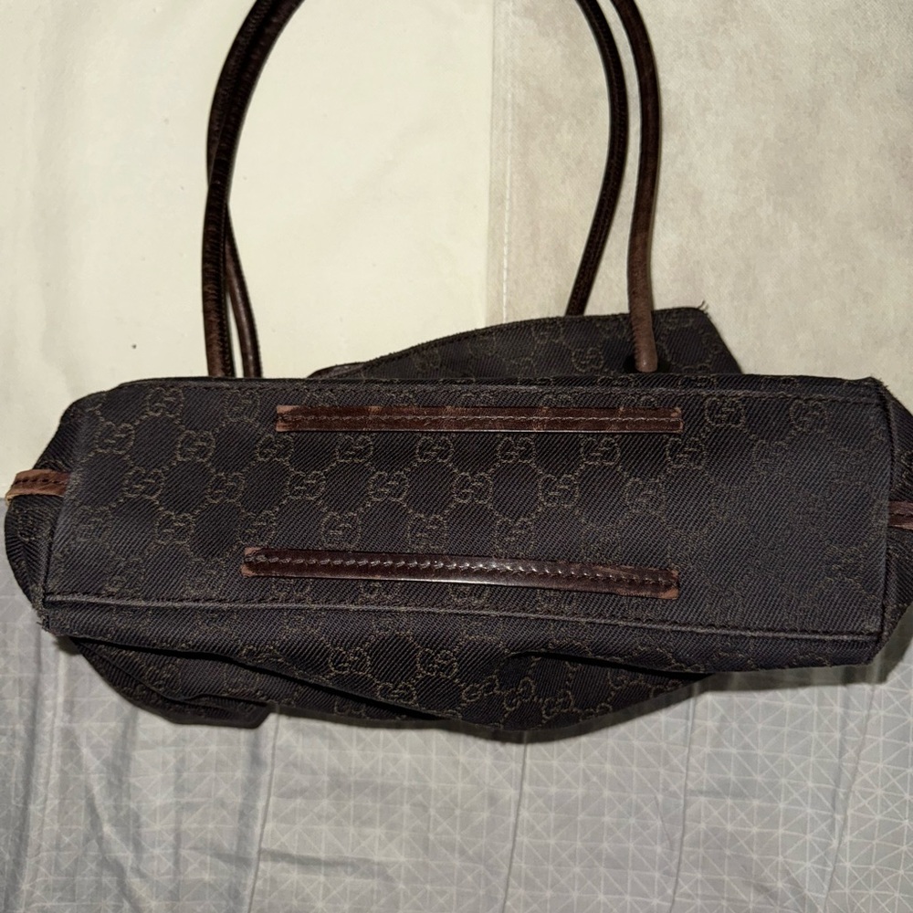Gucci Dark Brown Monogram Tote - Picture 6 of 12